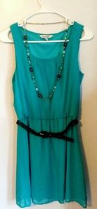 Teal Dress w/ Brown Belt